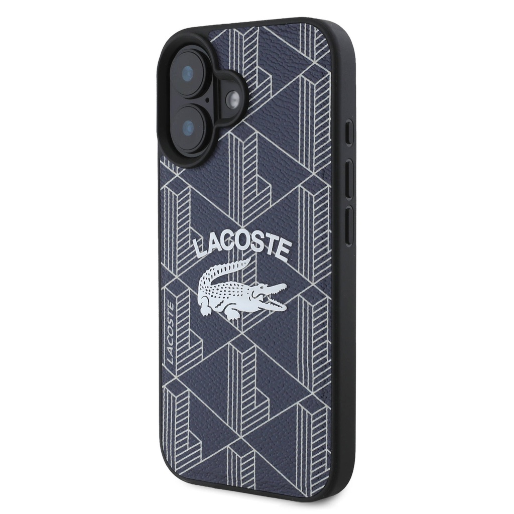 Apple iPhone 16 Uyumlu Kılıf Lacoste Orjinal Lisanslı Magsafe Şarj Özellikli Mono Vintage Logo Kapak - 8