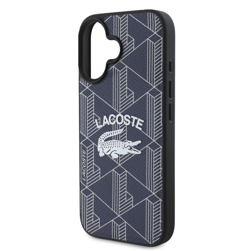 Apple iPhone 16 Uyumlu Kılıf Lacoste Orjinal Lisanslı Magsafe Şarj Özellikli Mono Vintage Logo Kapak - 12