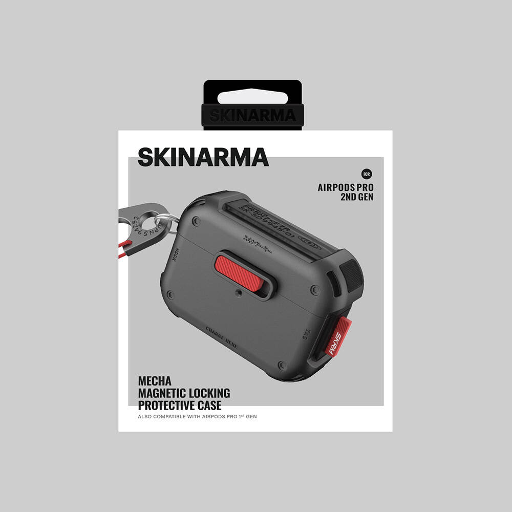 Apple AirPods Pro 2 Kılıf SkinArma Magnetik Kilitli Airbagli Tasarım Mecha Kılıf - 2