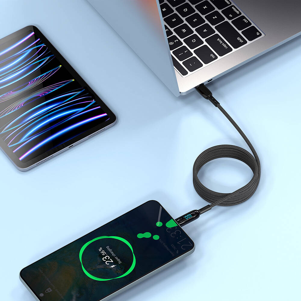 Wiwu Wi-C041 MagQ Çinko Alaşımlı Type-C to Type-C Hızlı Şarj Özellikli Data ve Şarj Kablosu 100W - 13