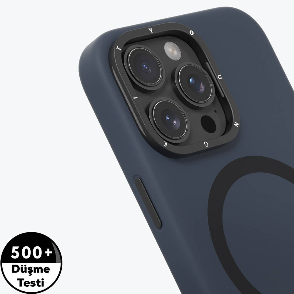 Apple iPhone 16 Pro Uyumlu Kılıf Magsafe Şarj Özellikli Kamera Standlı Silikon Youngkit Bitty Cream Kapak - 11