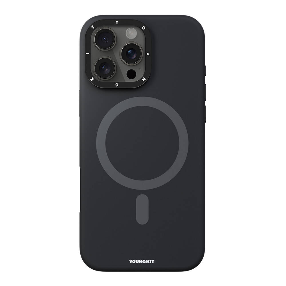 Apple iPhone 16 Pro Max Uyumlu Kılıf Magsafe Şarj Özellikli Kamera Standlı Silikon Youngkit Bitty Cream Kapak - 3