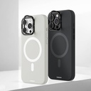 Apple iPhone 16 Pro Max Uyumlu Kılıf Magsafe Şarj Özellikli Kamera Standlı Silikon Youngkit Bitty Cream Kapak - 7