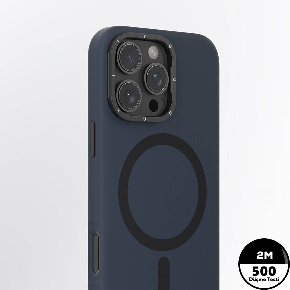 Apple iPhone 16 Pro Max Uyumlu Kılıf Magsafe Şarj Özellikli Kamera Standlı Silikon Youngkit Bitty Cream Kapak - 9