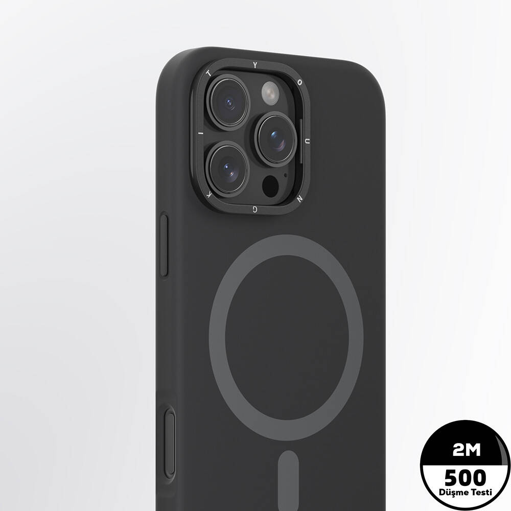 Apple iPhone 16 Pro Max Uyumlu Kılıf Magsafe Şarj Özellikli Kamera Standlı Silikon Youngkit Bitty Cream Kapak - 10