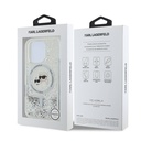 Apple iPhone 16 Pro Uyumlu Kılıf Karl Lagerfeld Orjinal Lisanslı Magsafe Şarj Özellikli Sıvılı Simli KC Heads Kapak - 6