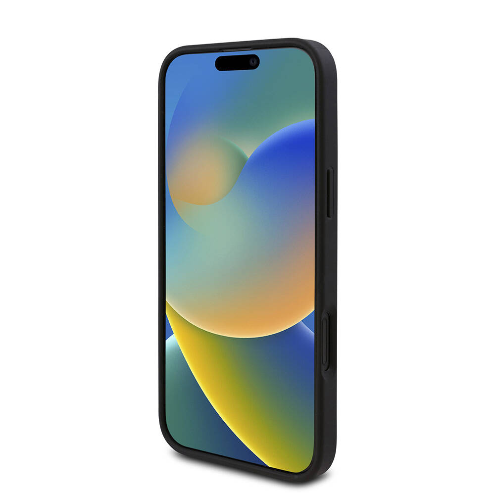 Apple iPhone 16 Uyumlu Kılıf Guess Orjinal Lisanslı PU Deri 4G Desenli Üçgen Logolu Kapak - 4