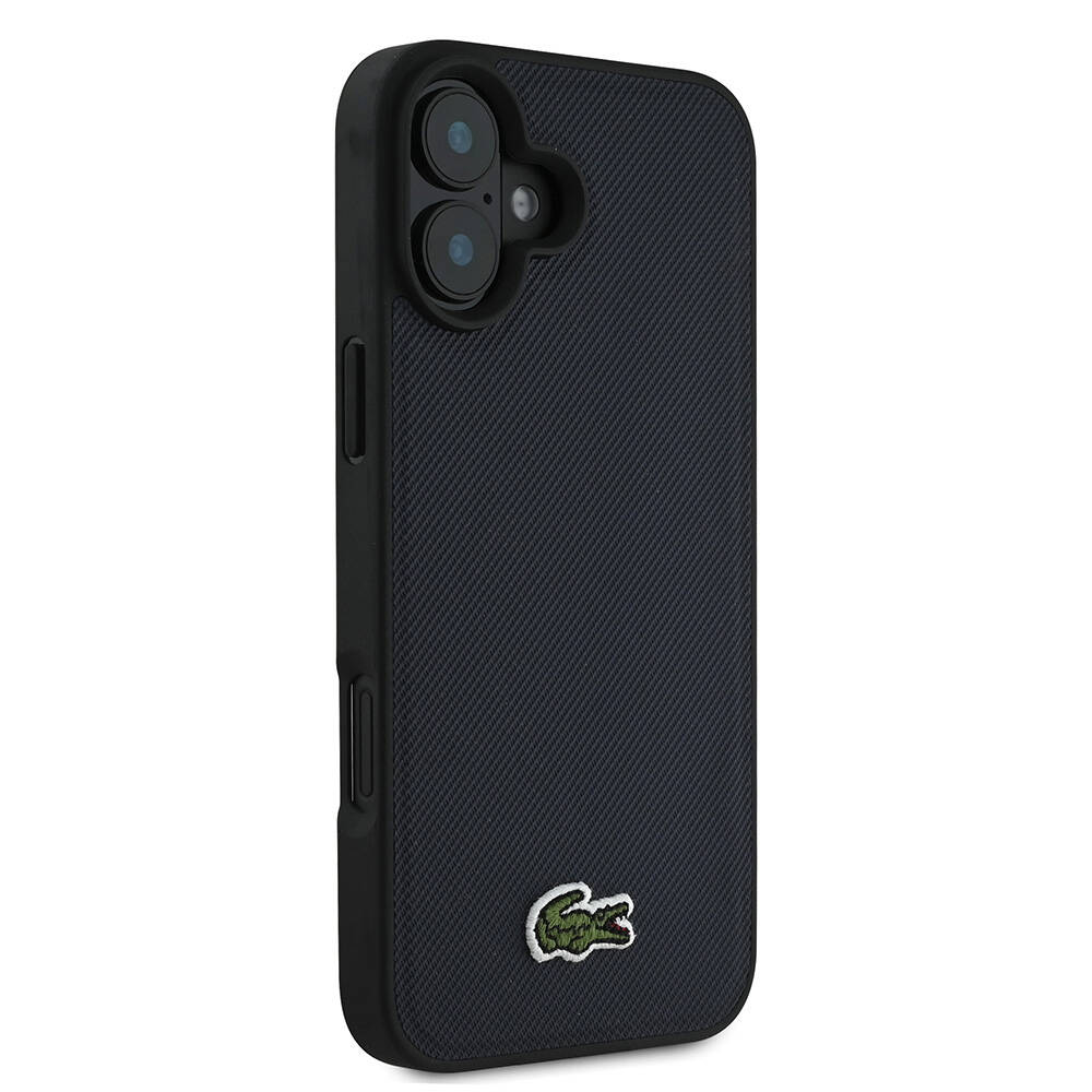 Apple iPhone 16 Uyumlu Kılıf Lacoste Orjinal Lisanslı PU Pike Desenli Arka Yüzey İkonik Timsah Dokuma Logolu Kapak - 3