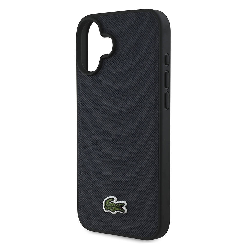 Apple iPhone 16 Uyumlu Kılıf Lacoste Orjinal Lisanslı PU Pike Desenli Arka Yüzey İkonik Timsah Dokuma Logolu Kapak - 5