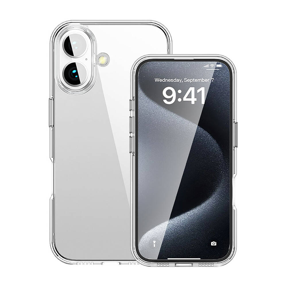 Apple iPhone 16 Plus Uyumlu Kılıf Magsafe Şarj Özellikli Transparan Sert PC Wlons Pita Kapak - 2