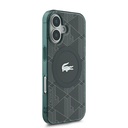 Apple iPhone 16 Uyumlu Kılıf Lacoste Orjinal Lisanslı Magsafe Şarj Özellikli IML Baskılı Gümüş Timsah Logolu Monogram Kapak - 17
