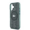 Apple iPhone 16 Uyumlu Kılıf Lacoste Orjinal Lisanslı Magsafe Şarj Özellikli IML Baskılı Gümüş Timsah Logolu Monogram Kapak - 19