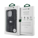 Apple iPhone 16 Pro Max Uyumlu Kılıf Lacoste Orjinal Lisanslı Magsafe Şarj Özellikli IML Baskılı Gümüş Timsah Logolu Monogram Kapak - 7