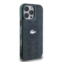 Apple iPhone 16 Pro Max Uyumlu Kılıf Lacoste Orjinal Lisanslı Magsafe Şarj Özellikli IML Baskılı Gümüş Timsah Logolu Monogram Kapak - 18