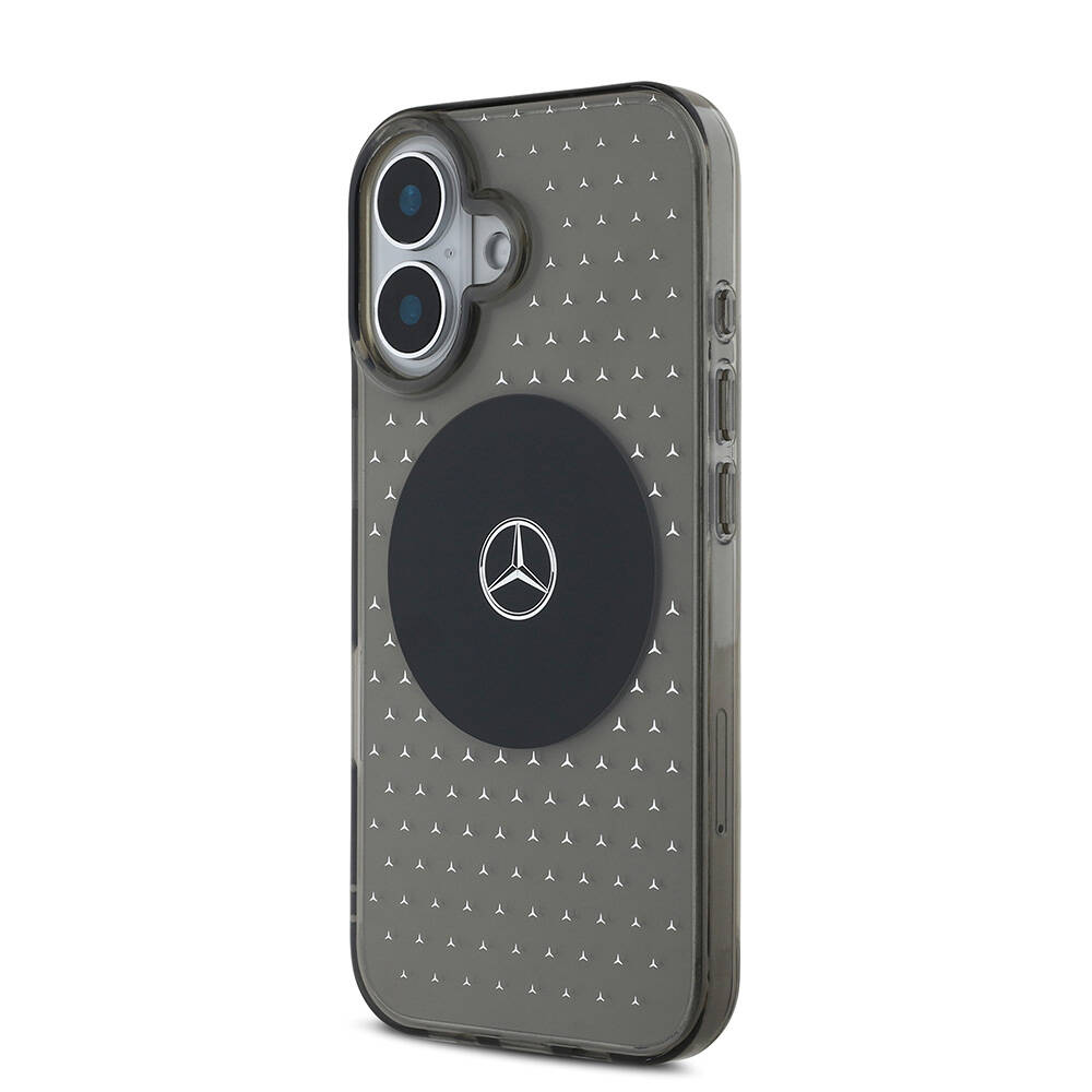 Apple iPhone 16 Uyumlu Kılıf Mercedes Benz Orjinal Lisanslı Magsafe Şarj Özellikli Yıldız Desenli Transparan Kapak - 1