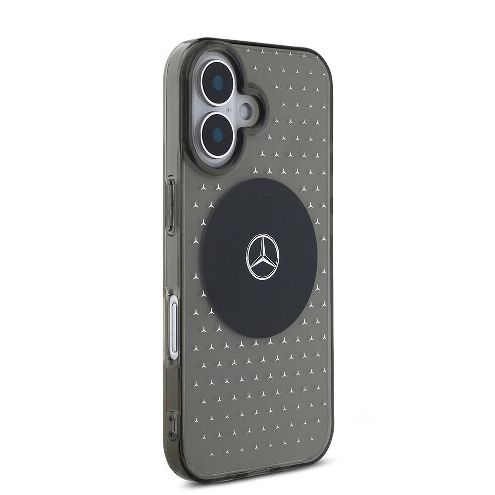 Apple iPhone 16 Uyumlu Kılıf Mercedes Benz Orjinal Lisanslı Magsafe Şarj Özellikli Yıldız Desenli Transparan Kapak - 3