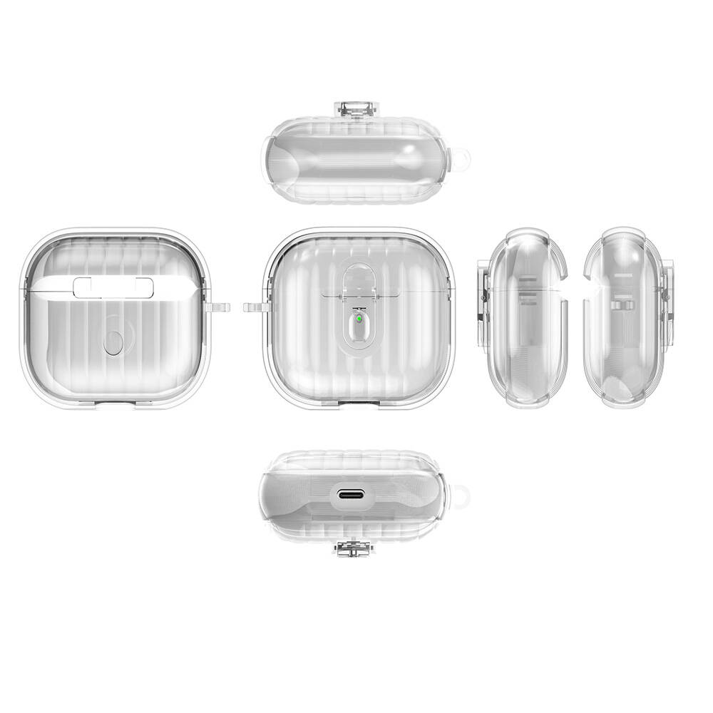 Airpods 4 Kılıf Kenarları Renkli Şeffaf Dilimli Silikon Zore Airbag 40 Kılıf - 1