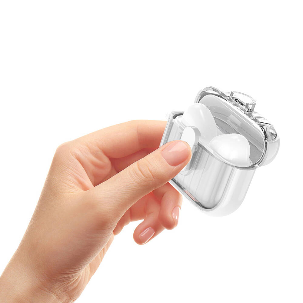 Airpods 4 Kılıf Kenarları Renkli Şeffaf Dilimli Silikon Zore Airbag 40 Kılıf - 2