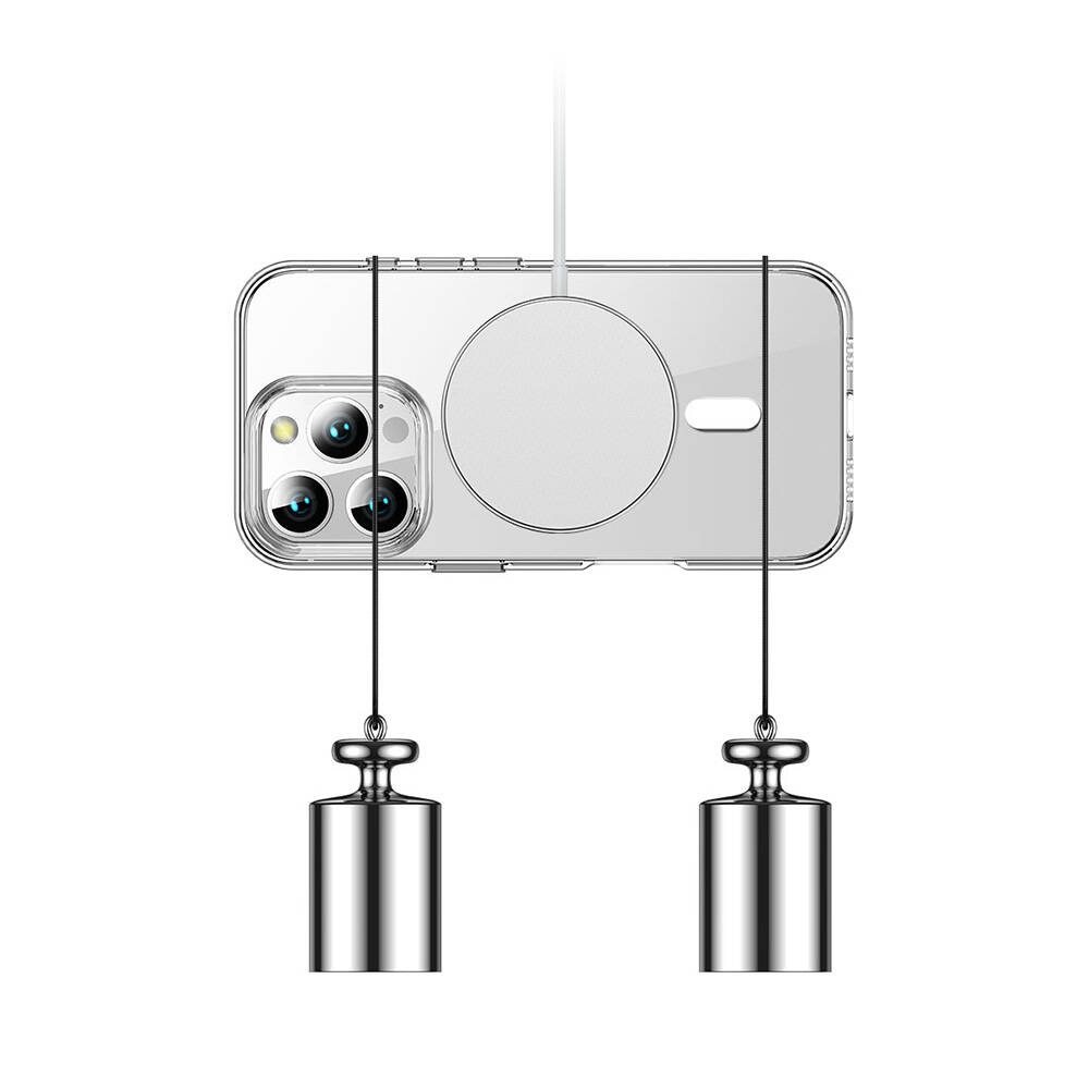Apple iPhone 16 Pro Max Uyumlu Kılıf Magsafe Şarj Özellikli Transparan Sert PC Wlons Pita Kapak - 5