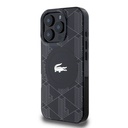 Apple iPhone 16 Pro Uyumlu Kılıf Lacoste Orjinal Lisanslı Magsafe Şarj Özellikli IML Baskılı Gümüş Timsah Logolu Monogram Kapak - 1