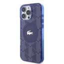 Apple iPhone 16 Pro Uyumlu Kılıf Lacoste Orjinal Lisanslı Magsafe Şarj Özellikli IML Baskılı Gümüş Timsah Logolu Monogram Kapak - 9
