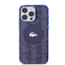 Apple iPhone 16 Pro Uyumlu Kılıf Lacoste Orjinal Lisanslı Magsafe Şarj Özellikli IML Baskılı Gümüş Timsah Logolu Monogram Kapak - 10