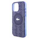 Apple iPhone 16 Pro Uyumlu Kılıf Lacoste Orjinal Lisanslı Magsafe Şarj Özellikli IML Baskılı Gümüş Timsah Logolu Monogram Kapak - 13