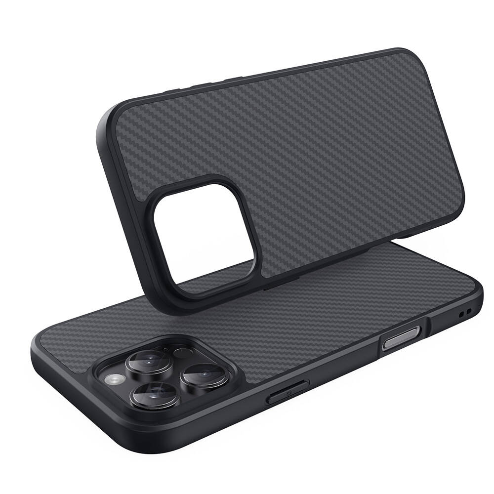 Apple iPhone 16 Pro Max Uyumlu Kılıf Magsafe Şarj Özellikli Karbon Fiber Tasarımlı Zore Elnino Kapak - 3