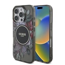 Apple iPhone 16 Pro Uyumlu Kılıf Guess Orjinal Lisanslı Magsafe Şarj Özellikli IML Baskılı Çiçek İnci Bileklikli Kapak - 17