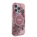 Apple iPhone 16 Pro Uyumlu Kılıf Guess Orjinal Lisanslı Magsafe Şarj Özellikli IML Baskılı Çiçek İnci Bileklikli Kapak - 30