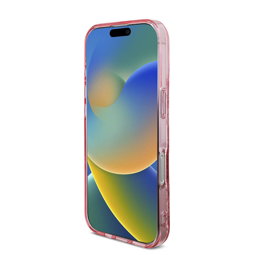 Apple iPhone 16 Pro Uyumlu Kılıf Guess Orjinal Lisanslı Magsafe Şarj Özellikli IML Baskılı Çiçek İnci Bileklikli Kapak - 31