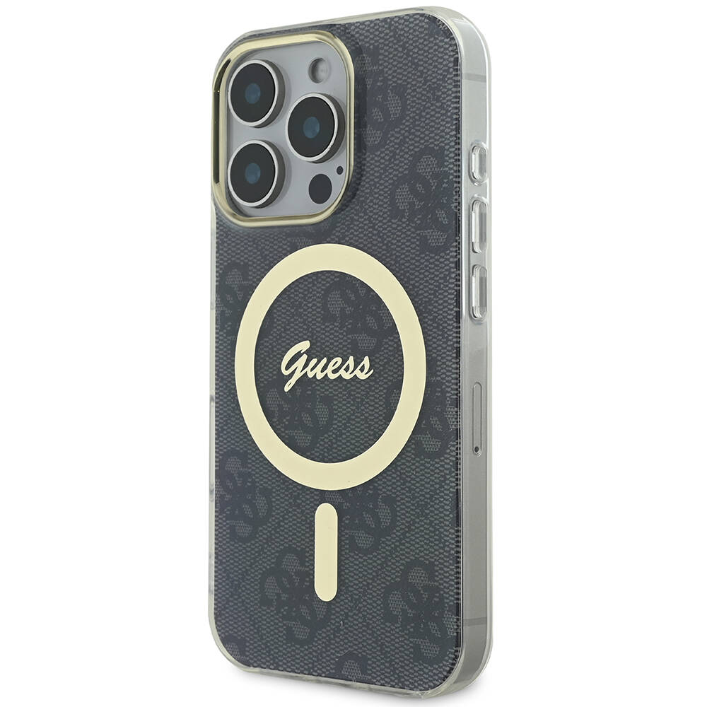 Apple iPhone 16 Pro Max Uyumlu Kılıf Guess Orjinal Lisanslı Magsafe Şarj Özellikli Yazı Logolu 4G Desenli Kapak - 1