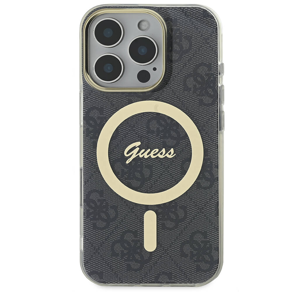 Apple iPhone 16 Pro Max Uyumlu Kılıf Guess Orjinal Lisanslı Magsafe Şarj Özellikli Yazı Logolu 4G Desenli Kapak - 2