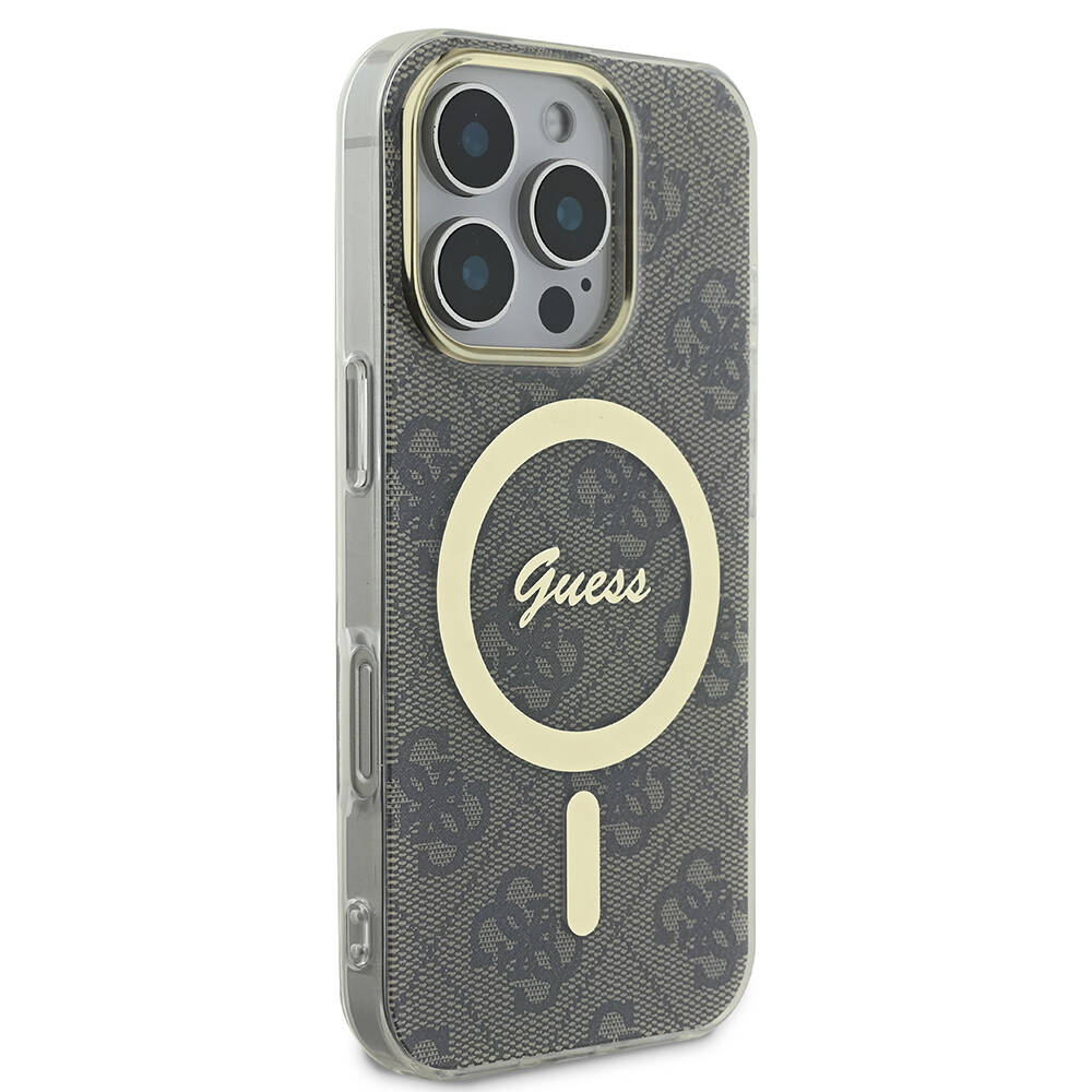 Apple iPhone 16 Pro Max Uyumlu Kılıf Guess Orjinal Lisanslı Magsafe Şarj Özellikli Yazı Logolu 4G Desenli Kapak - 10