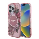 Apple iPhone 16 Pro Max Uyumlu Kılıf Guess Orjinal Lisanslı Magsafe Şarj Özellikli IML Baskılı Çiçek İnci Bileklikli Kapak - 8