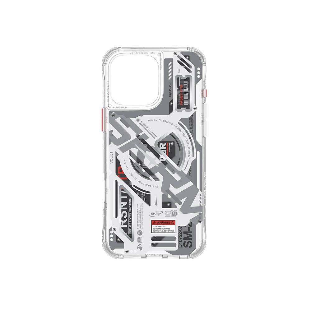 Apple iPhone 16 Pro Uyumlu Kılıf Magsafe Şarj Özellikli Katmanlı Makine Temalı SkinArma Ekho Kapak - 6