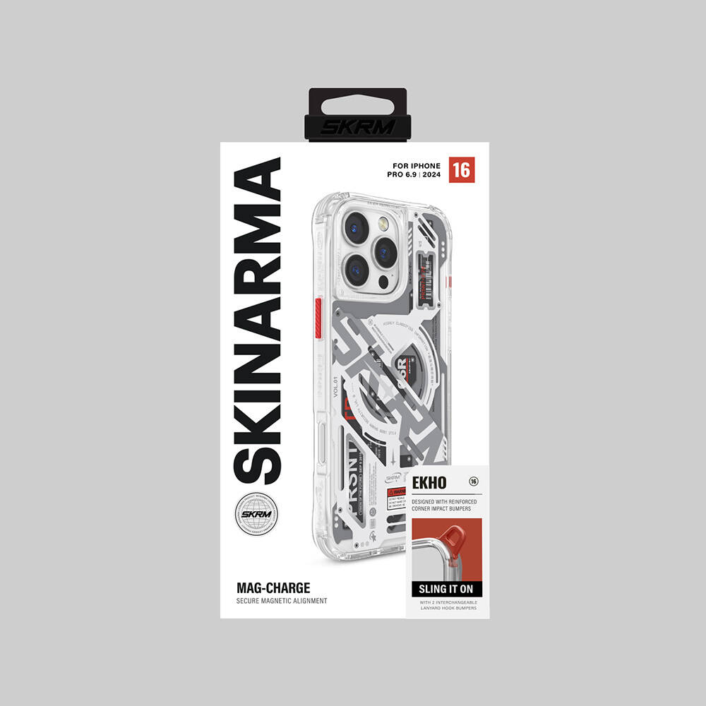 Apple iPhone 16 Pro Uyumlu Kılıf Magsafe Şarj Özellikli Katmanlı Makine Temalı SkinArma Ekho Kapak - 8