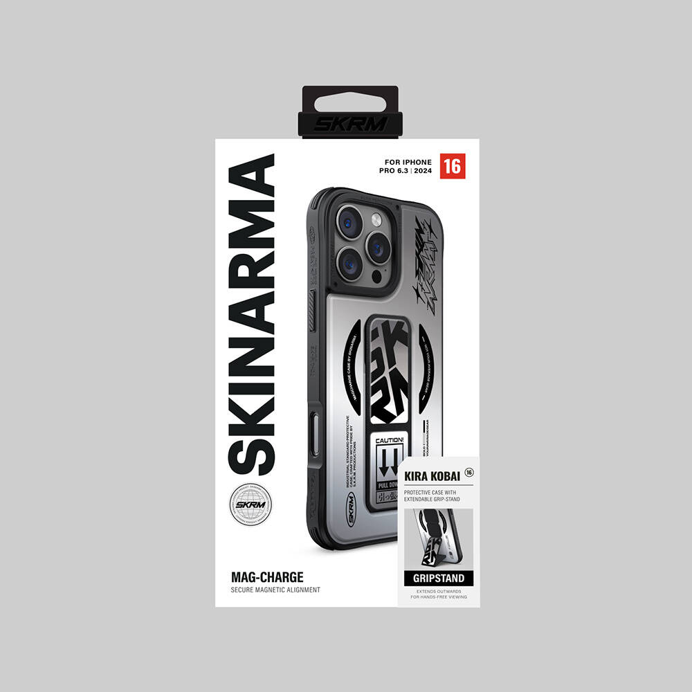 Apple iPhone 16 Pro Max Uyumlu Kılıf Magsafe Şarj Özellikli Holografik Tasarımlı Standlı Deri Görünümlü Skinarma Kira Kobai Kapak - 6
