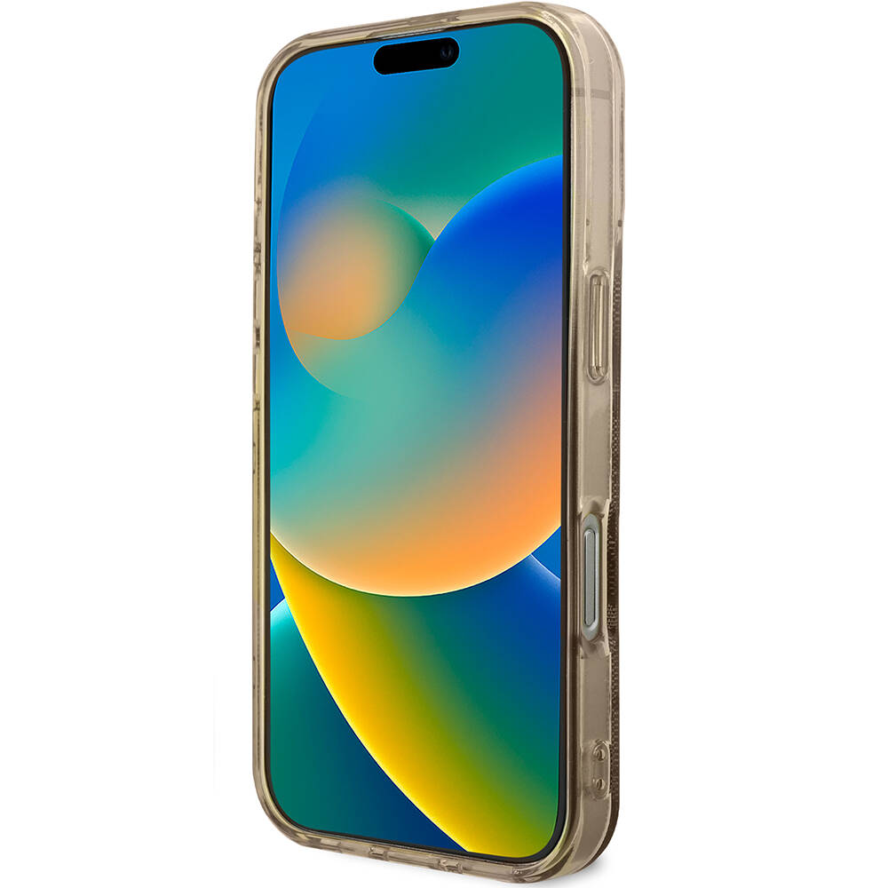 Apple iPhone 16 Pro Uyumlu Kılıf Guess Orjinal Lisanslı Magsafe Şarj Özellikli IML Peony ve 4G Desenli Klasik Logolu Kapak - 11
