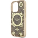 Apple iPhone 16 Pro Uyumlu Kılıf Guess Orjinal Lisanslı Magsafe Şarj Özellikli IML Peony ve 4G Desenli Klasik Logolu Kapak - 12