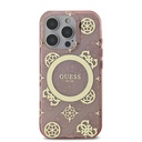 Apple iPhone 16 Pro Uyumlu Kılıf Guess Orjinal Lisanslı Magsafe Şarj Özellikli IML Peony ve 4G Desenli Klasik Logolu Kapak - 17
