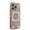 Apple iPhone 16 Pro Uyumlu Kılıf Guess Orjinal Lisanslı Magsafe Şarj Özellikli IML Peony ve 4G Desenli Klasik Logolu Kapak - 18