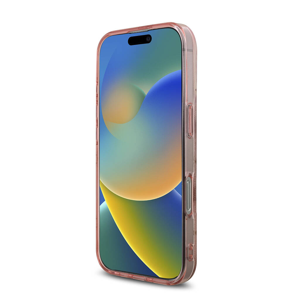 Apple iPhone 16 Pro Uyumlu Kılıf Guess Orjinal Lisanslı Magsafe Şarj Özellikli IML Peony ve 4G Desenli Klasik Logolu Kapak - 19