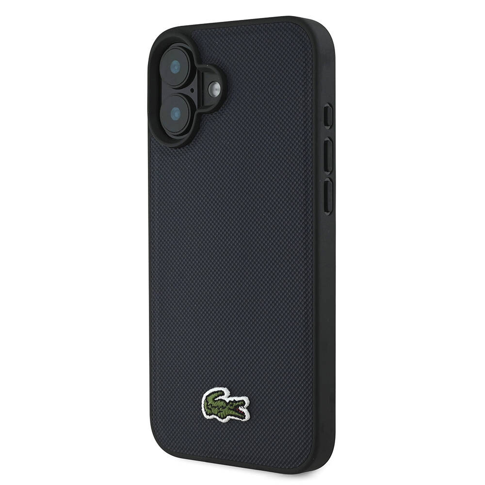 Apple iPhone 16 Plus Uyumlu Kılıf Lacoste Orjinal Lisanslı PU Pike Desenli Arka Yüzey İkonik Timsah Dokuma Logolu Kapak - 1