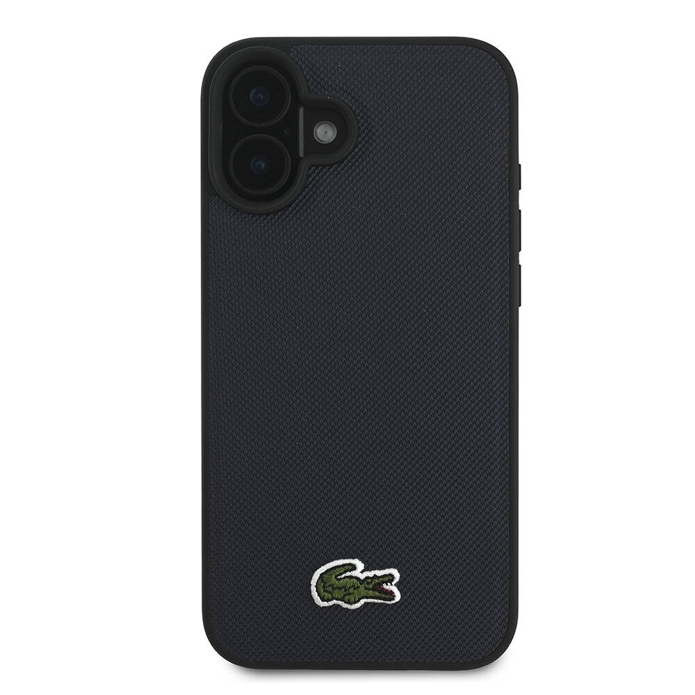 Apple iPhone 16 Plus Uyumlu Kılıf Lacoste Orjinal Lisanslı PU Pike Desenli Arka Yüzey İkonik Timsah Dokuma Logolu Kapak - 2