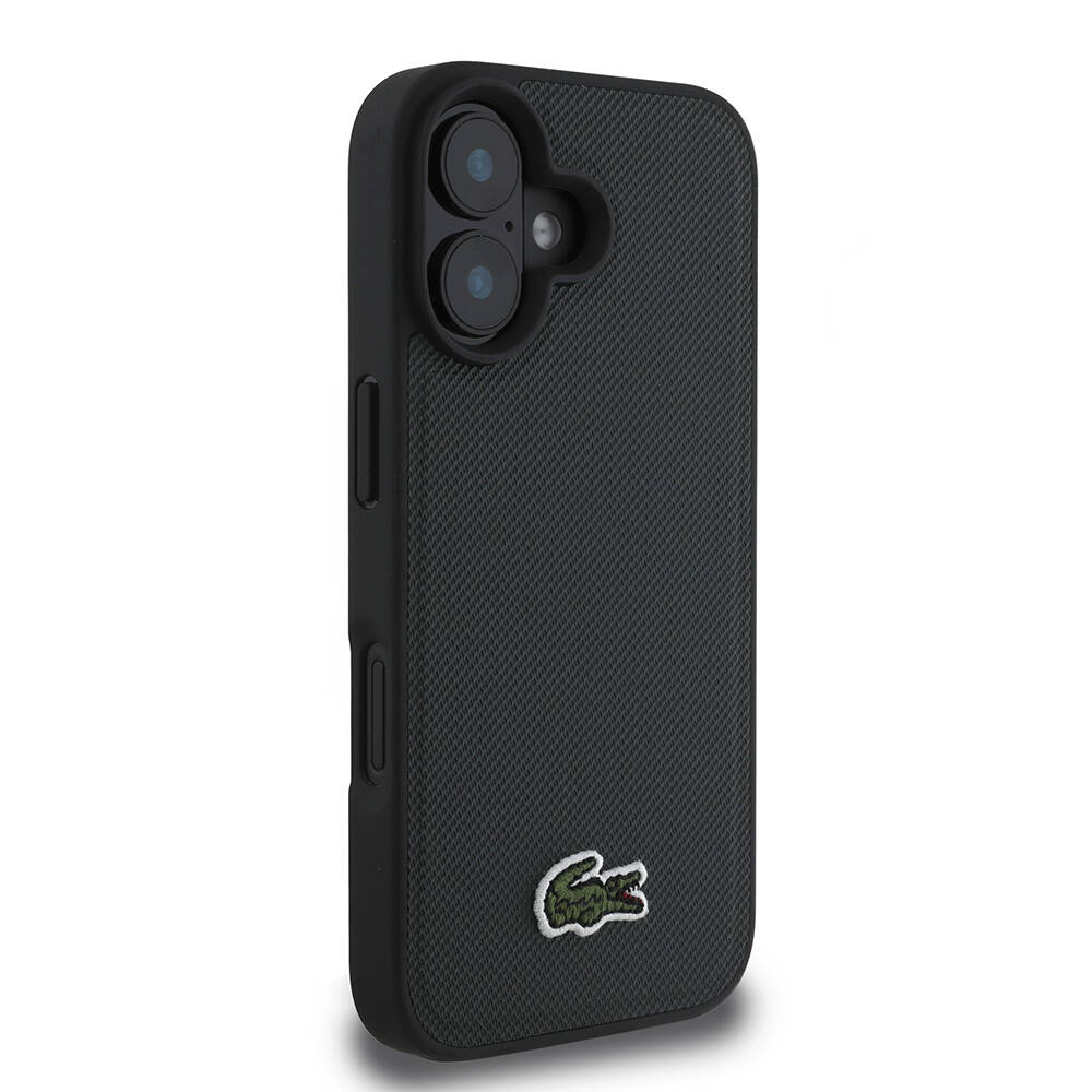 Apple iPhone 16 Plus Uyumlu Kılıf Lacoste Orjinal Lisanslı PU Pike Desenli Arka Yüzey İkonik Timsah Dokuma Logolu Kapak - 25