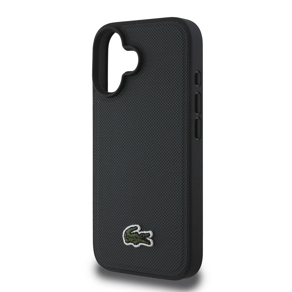 Apple iPhone 16 Plus Uyumlu Kılıf Lacoste Orjinal Lisanslı PU Pike Desenli Arka Yüzey İkonik Timsah Dokuma Logolu Kapak - 27