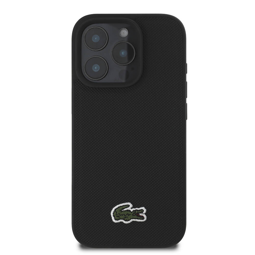 Apple iPhone 16 Pro Uyumlu Kılıf Lacoste Orjinal Lisanslı PU Pike Desenli Arka Yüzey İkonik Timsah Dokuma Logolu Kapak - 8