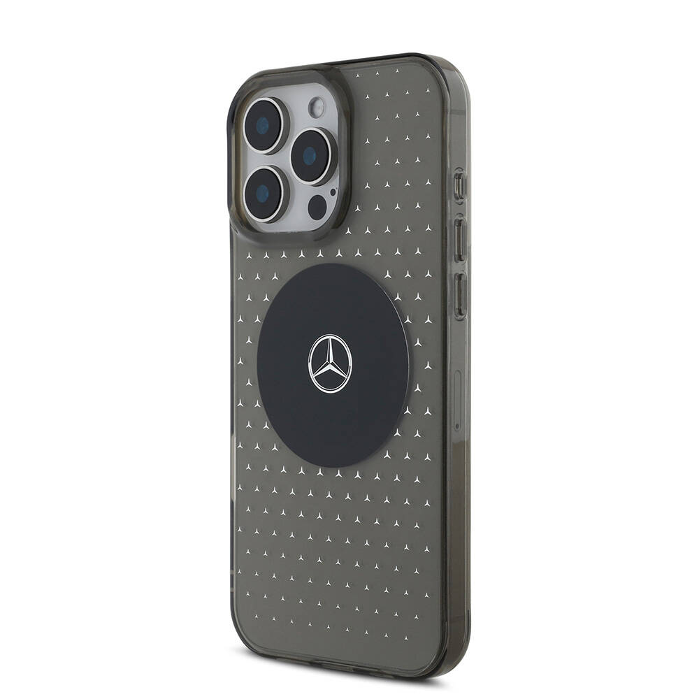 Apple iPhone 16 Pro Uyumlu Kılıf Mercedes Benz Orjinal Lisanslı Magsafe Şarj Özellikli Yıldız Desenli Transparan Kapak - 1
