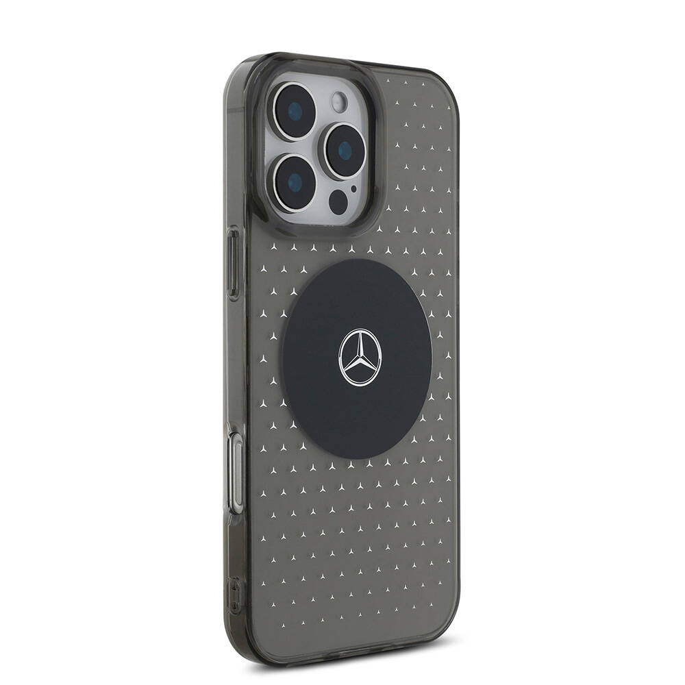 Apple iPhone 16 Pro Uyumlu Kılıf Mercedes Benz Orjinal Lisanslı Magsafe Şarj Özellikli Yıldız Desenli Transparan Kapak - 3